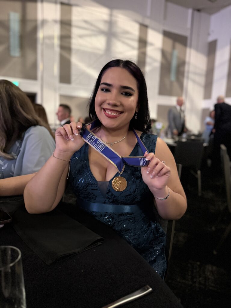 Heydi Jones with Best of State Award Medal