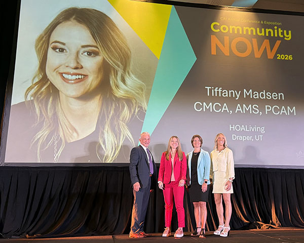 Tiffany Madsen receiving PCAM award