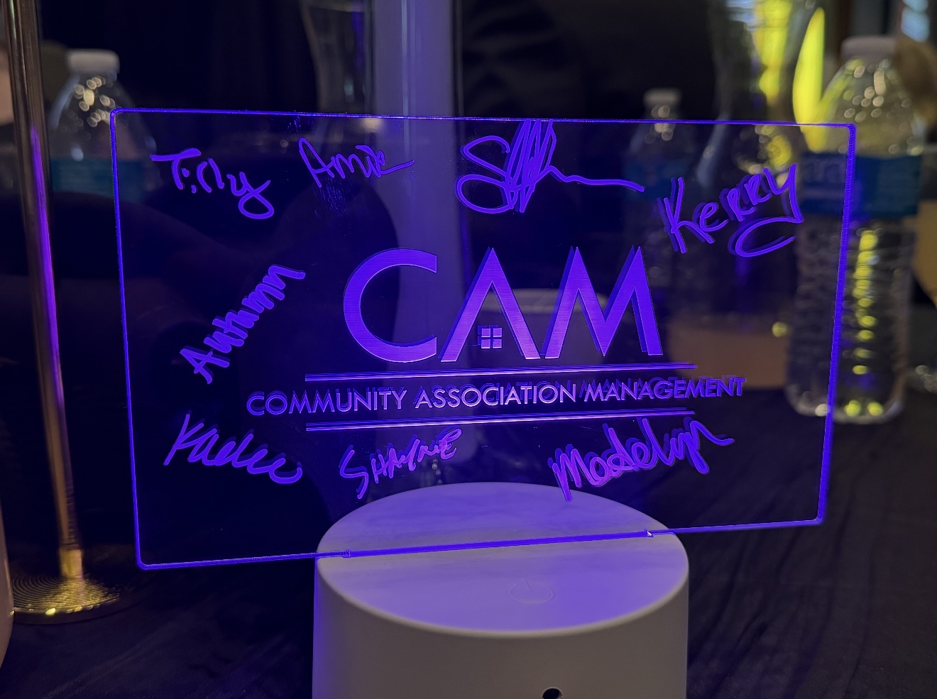 CAM table sign signed by representatives attending Best of Southern Utah Gala