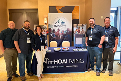 HOALiving at Utah Association of Realtors Convention in 2026. Pictured L to R: Michael Jordan, Scott Anderson, Joani Oldroyd, Greg Gardner, Shane Toponce