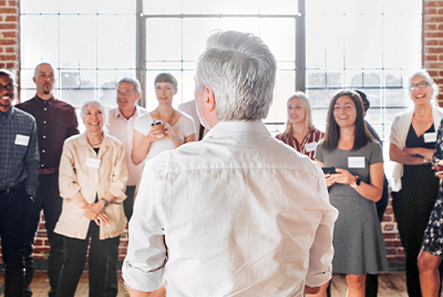 Board Member understands HOA board authority by leading positive group of homeowners in Board meeting